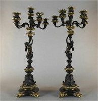 Napoleon III bronze candelabras