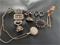 Vintage Jewelry Rings, Fobs, Brooches