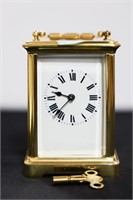 FRENCH BRASS CASE CARRIAGE CLOCK