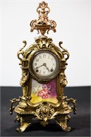 ANSONIA SPELTER MANTLE CLOCK WITH URN TOP