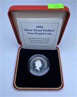 1994 U.K. TWO-POUND SILVER COIN