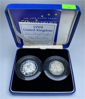 1998 U.K. TWO-COIN SILVER PROOF SET