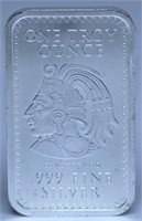 CUAUHTEMOC 999 FINE SILVER ART INGOT