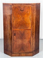 Italian Art Deco Walnut Corner Cabinet