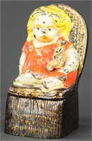 GIRL IN VICTORIAN CHAIR MECHANICAL BANK