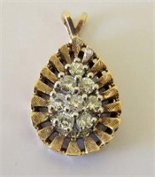 14KT Gold Multi-Diamond Pendant