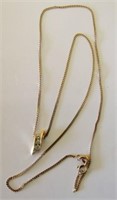 10KT Gold 3-Diamond Pendant & Chain