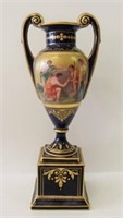 Hand Decorated Vienna Austria Urn 8" High.