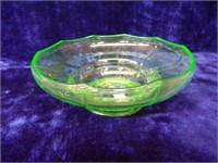 Vaseline Glass Centerpiece Bowl