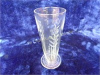 Etched Crystal Celery Vase