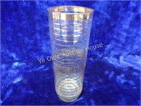 Deco Glass Vase with Gold Accents