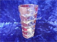 Pressed Glass with Ruby Flash Vase