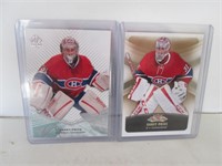 CAREY PRICE SHOWCASE AND SP AUTHENTIC HOCKEY CARDS