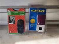 digital timer and a plug and safe  (new)
