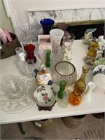 Large Lot of Glass & China Vases