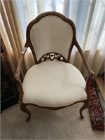 Wood Trimmed Arm Chair