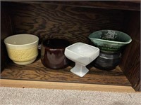 Shelf of Miscellaneous Vases & Planters