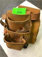 CARPENTER BELT AND (2) LEATHER BAGS