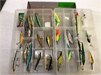 (2) PLASTIC FISHING LURE CONTAINERS W/ ASSORTED