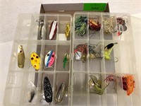 (2) PLASTIC FISHING LURE CONTAINERS W/ ASSORTED