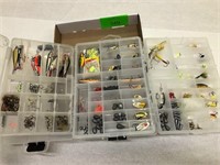 (3) PLASTIC FISHING LURE CONTAINERS W/ ASSORTED