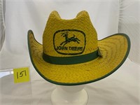Men’s John Deere straw hat. Yellow & green.