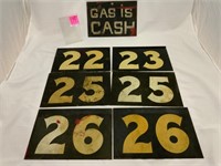 Gas pump price plates made by Macdonald Mfg. Co.