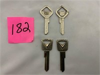 4 Ford 1955-56 uncut car keys