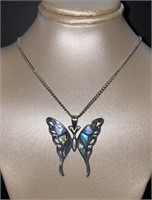 Beautiful Large Abalone Butterfly Necklace