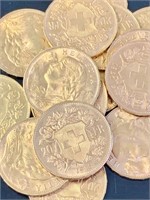 (1897-1949) Swiss Helvetia 20 Gold Francs