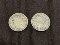 1905 & 1909 V Nickels