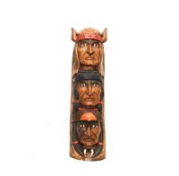 Native American Carved Cigar Store Totem Pole