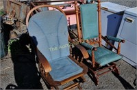 Pair Vintage 1970's Country Style Rocking Chairs