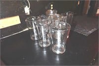 (5) Glass Beer Pitchers & (2) Plastic Pitchers