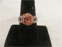 EXQUISITE TWO TONE RING SZ 8
