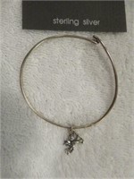 STERLING SILVER BRACELET WITH ANGEL CHARM 2.25"