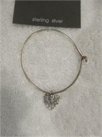 STERLING SILVER BRACELET WITH ANGEL CHARM 2.25"