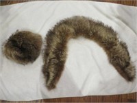 NEIMAN MARCUS FUR HAT WITH MATCHING COLLAR 40"