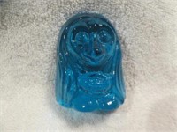 VINTAGE BLUE CRYSTAL TROLL / GNOME PAPERWEIGHT