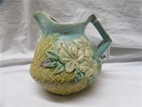 VINTAGE MAJOLICA PITCHER 6"T - AGE CRACKS