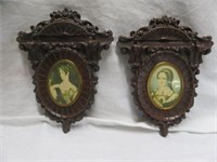 PAIR ORNATE CAMEO COLLECTION FRAMED PORTRAITS