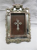 ORNATE PICTURE FRAME WITH MIRROR BACK AND JEWELED