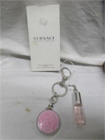 VERSACE BRIGHT CRYSTAL MEDALLION KEY CHAIN WITH