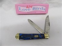 NICE BLUE SWIRL POCKET KNIFE 4"