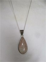 STERLING STONE PENDANT 2" WITH STERLING SILVER
