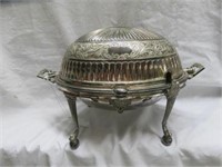 VICTORIAN SILVERPLATE DOME ROLL OVER BUTTER