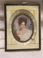 AWESOME BONE FRAME WITH HAND PAINTED PORTRAIT