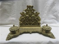 ORNATE FRENCH STYLE FIGURAL INKWELL
