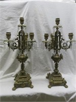 PAIR ANTIQUE BRONZE FRENCH STYLE  LION AND