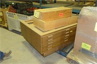 B72 - Wooden Flat File Cabinet